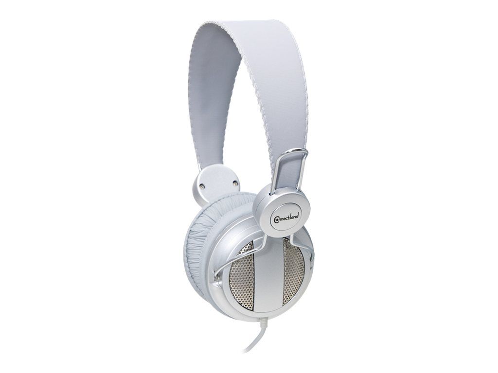 SybaUSA Connectland CL-AUD63026 - Écouteurs filaires avec micro - Circum-aural - Prise 3,5 mm - Argent cristallin