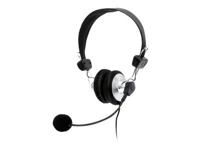 Auriculares con micrófono König - Auriculares circumaurales cables - Negro/Plata