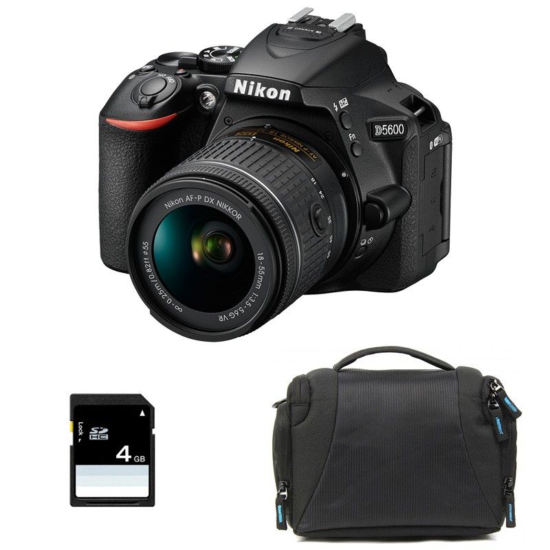 Nikon D5600 Kit with 18-55 VR, Bag, and 4GB SD Card
