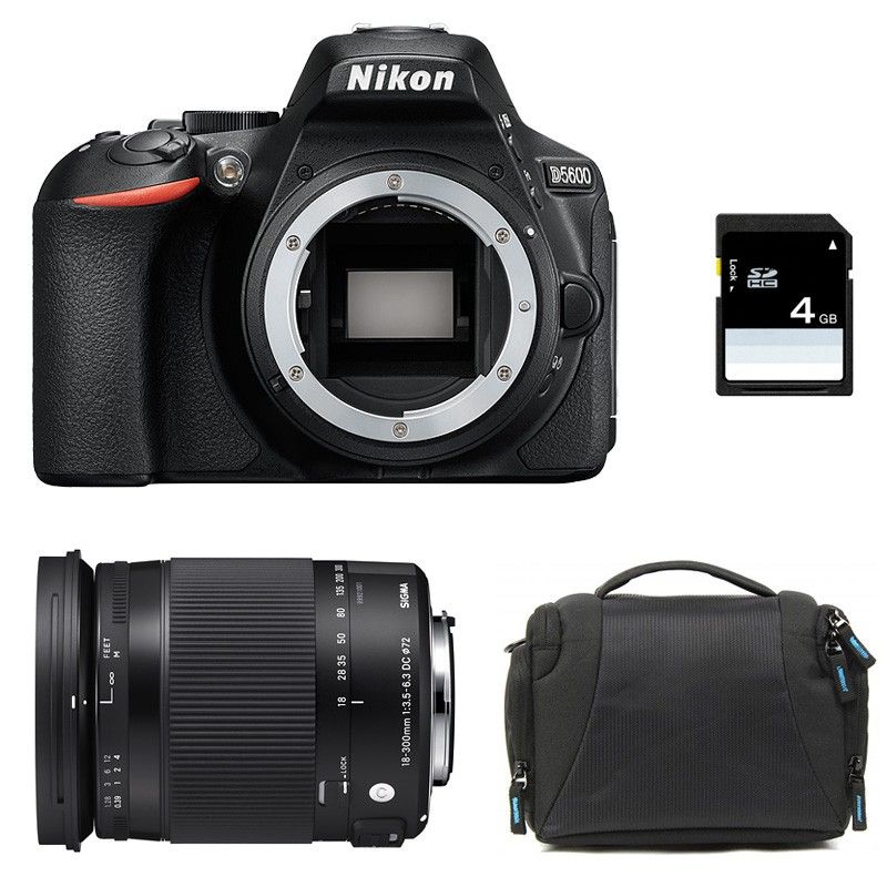 Nikon D5600 + Sigma 18-300 Contemporary 3-Year Warranty + Bag + 4GB SD Card