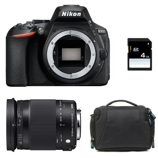 Nikon D5600 + Objectif Sigma 18-300 Contemporain Garantie 3 ans + Sac + Carte SD 4Go