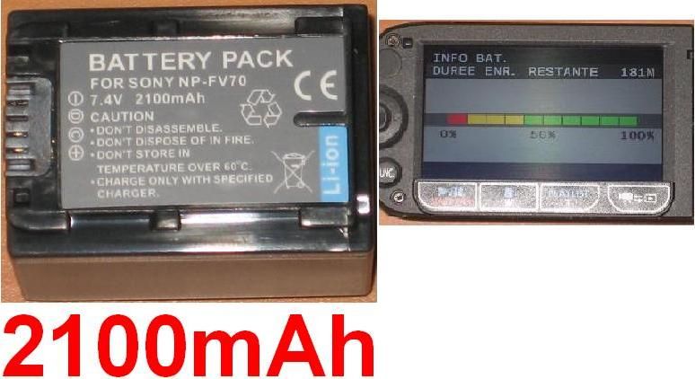 Subtel Sony Battery - NP-FV50, NP-FV70, NP-FV100 (Compatible Models: See Description)