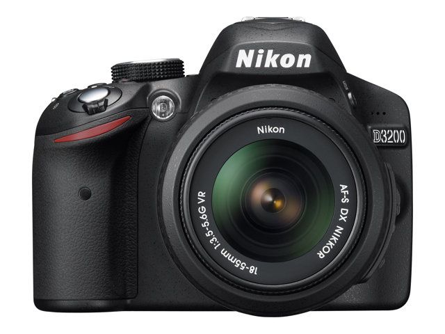 Nikon D3200 24.2MP Digital DSLR Camera with AF-S VR DX 18-55mm Lens - Black