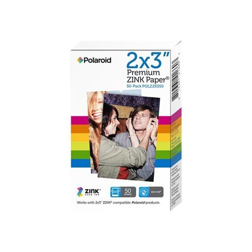 Papier photo autocollant Polaroid Premium ZINK - 5x7 cm, 50 feuilles