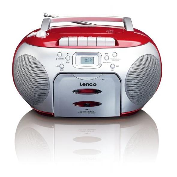 Lenco SCD-420 Portable CD Player, Black Red