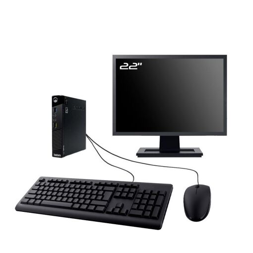 PC Lenovo M73 Tiny - Pantalla de 22', Intel i7-4770T, 8GB RAM, 240GB SSD, Windows 11