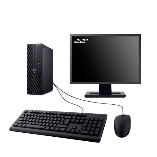 Dell Optiplex 3060 SFF Computer - 22" Screen, Intel i7-8700, 8GB RAM, 480GB SSD, Windows 11