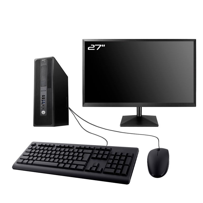 HP WorkStation Z240 SFF 27-inch Screen, Intel Core i3-6100, 16GB RAM, 960GB SSD, Windows 11
