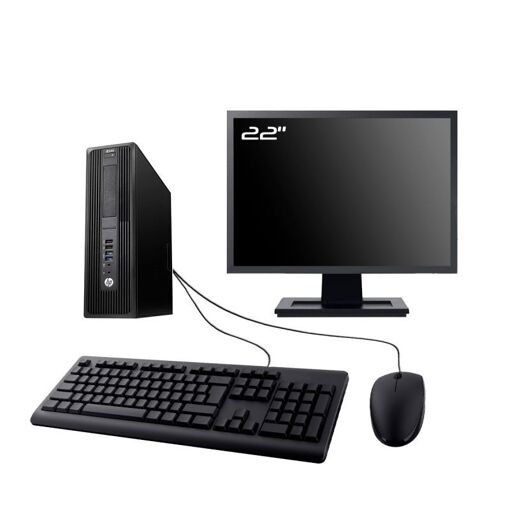 HP WorkStation Z240 SFF Computer - 22" Screen, Intel i7-6700, 32GB RAM, 2TB SSD, Win11