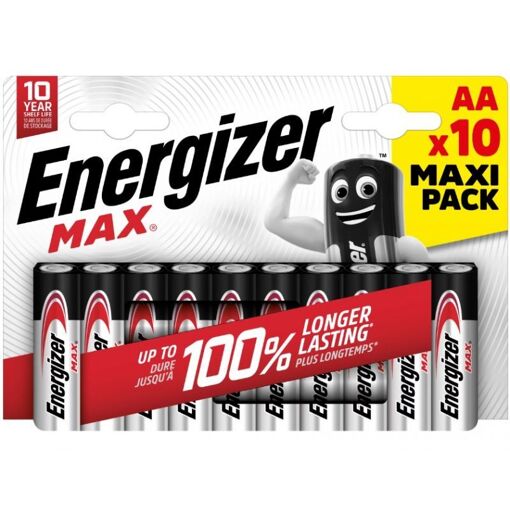 Baterías Energizer Max AA LR6 (paquete de 10) - Ecológicas