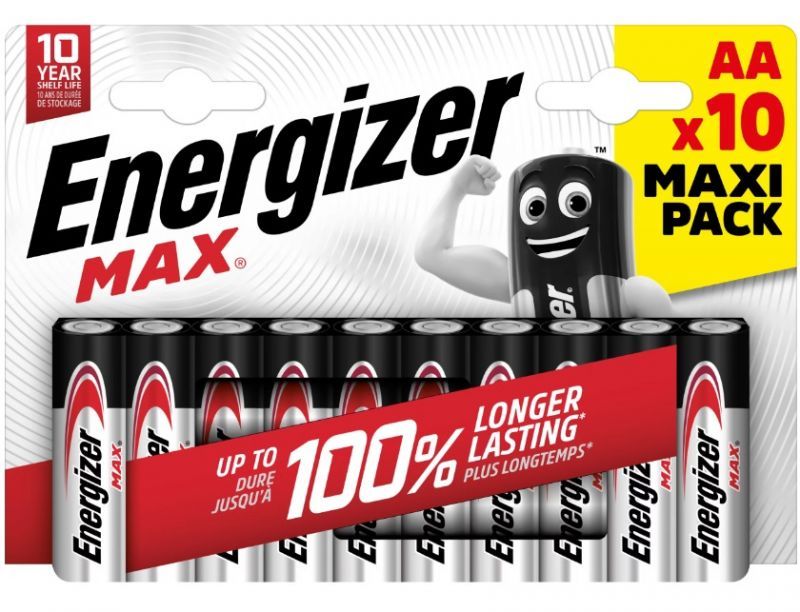 Baterías Energizer Max AA LR6 (paquete de 10) - Ecológicas