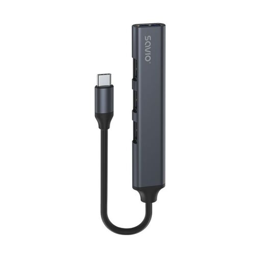 Hub SAVIO USB-C - 3 ports USB-A 2.0, 1 port USB-A 3.0, 4 en 1, 5 Gbps