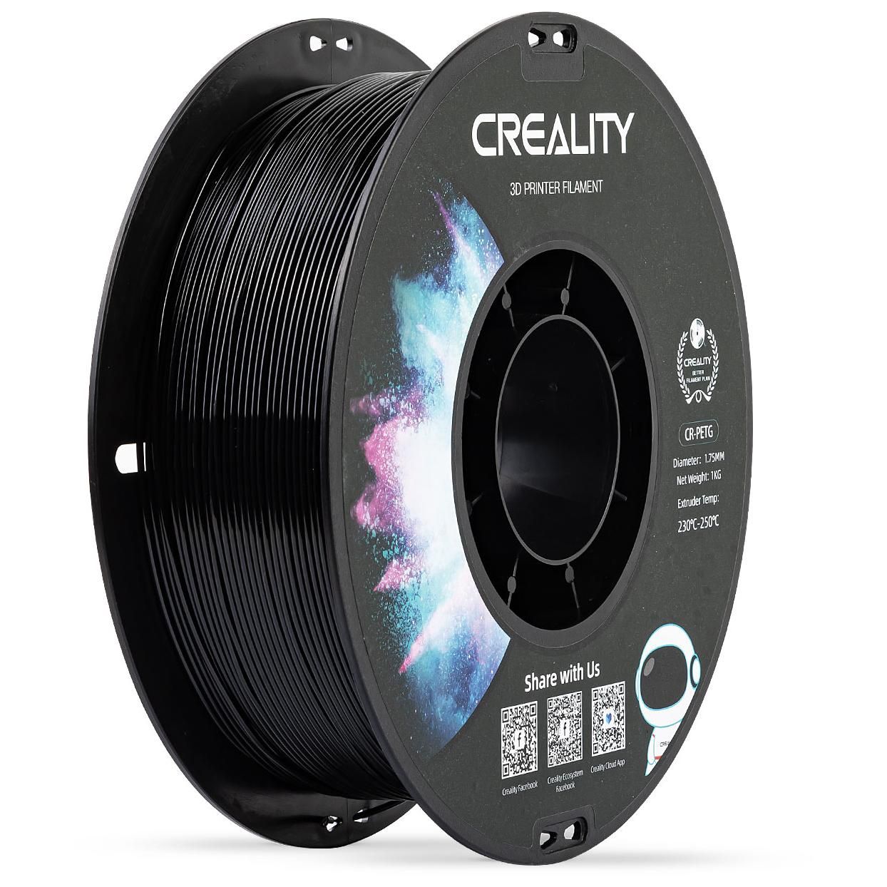 Creality 3D PETg (Glycolized Polyethylene Terephthalate) Black 1kg Filament