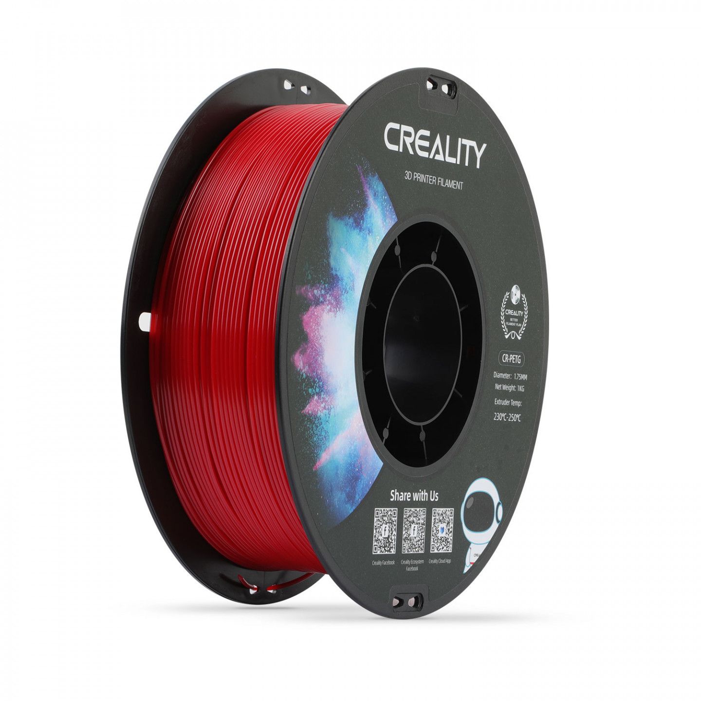Creality 3D PETG Filament (1kg, 1.75mm, Red)
