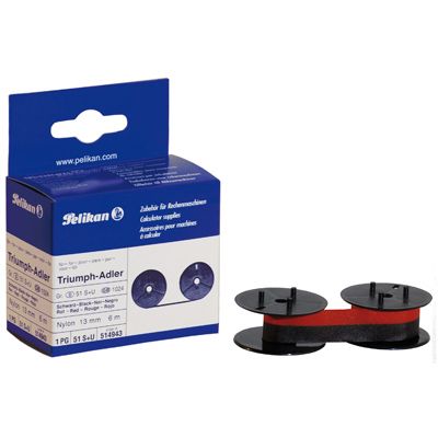Pelikan 51 S+U/2 Printing Tape, Black/Red, 6m x 13mm