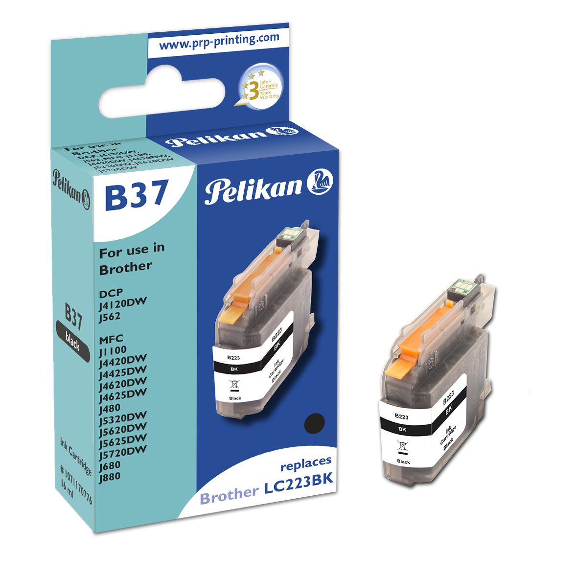 Pelikan B37 Black Ink Cartridge 1 Piece(s) Compatible