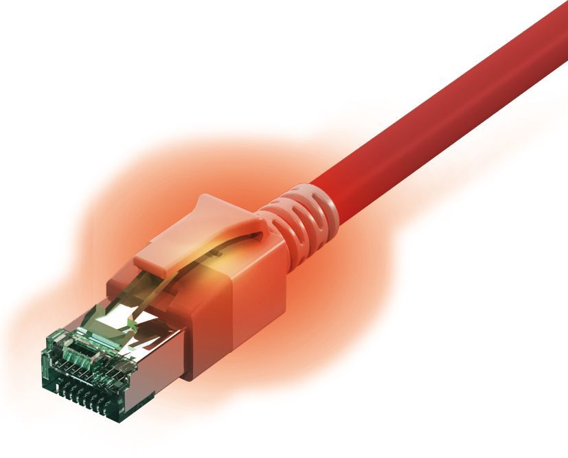 Sacon Red Network Cable 1M Cat6a S/FTP (S-STP)