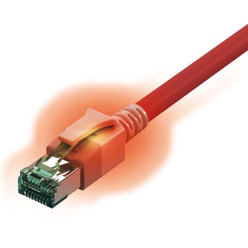 Cable de red Sacon Cat6a, 2 m, Rojo (S/FTP)