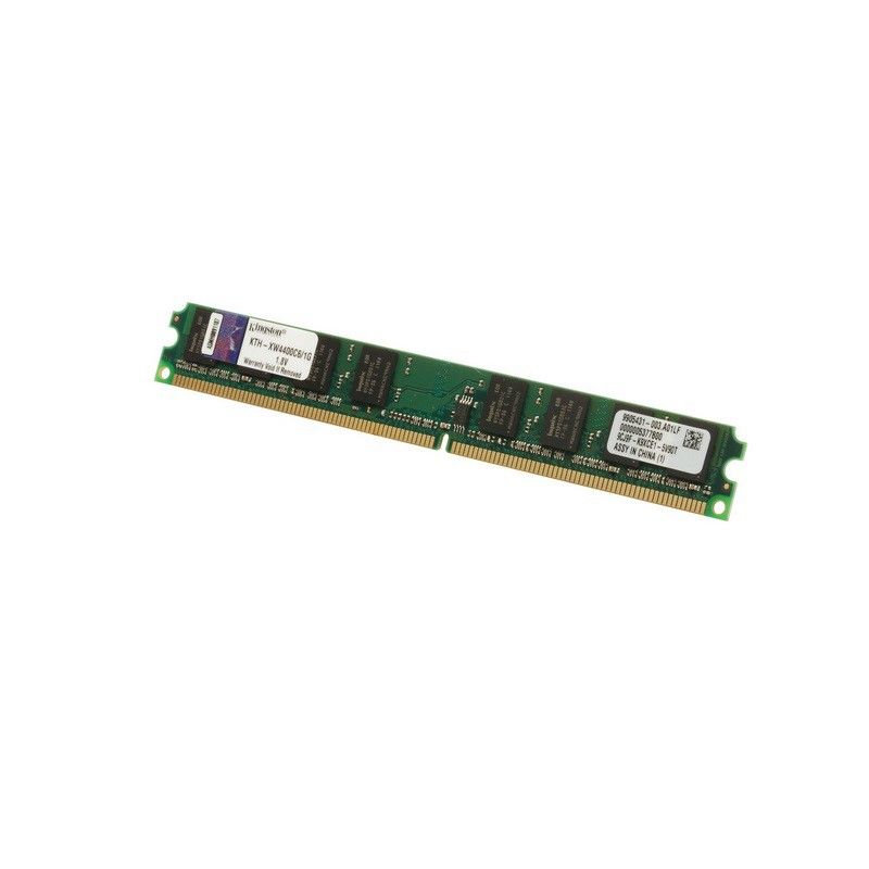 Barrette de mémoire RAM Kingston 1 Go DDR2 800 MHz PC6400 Façade unique, faible profil (KTH-XW4400C6/1G)