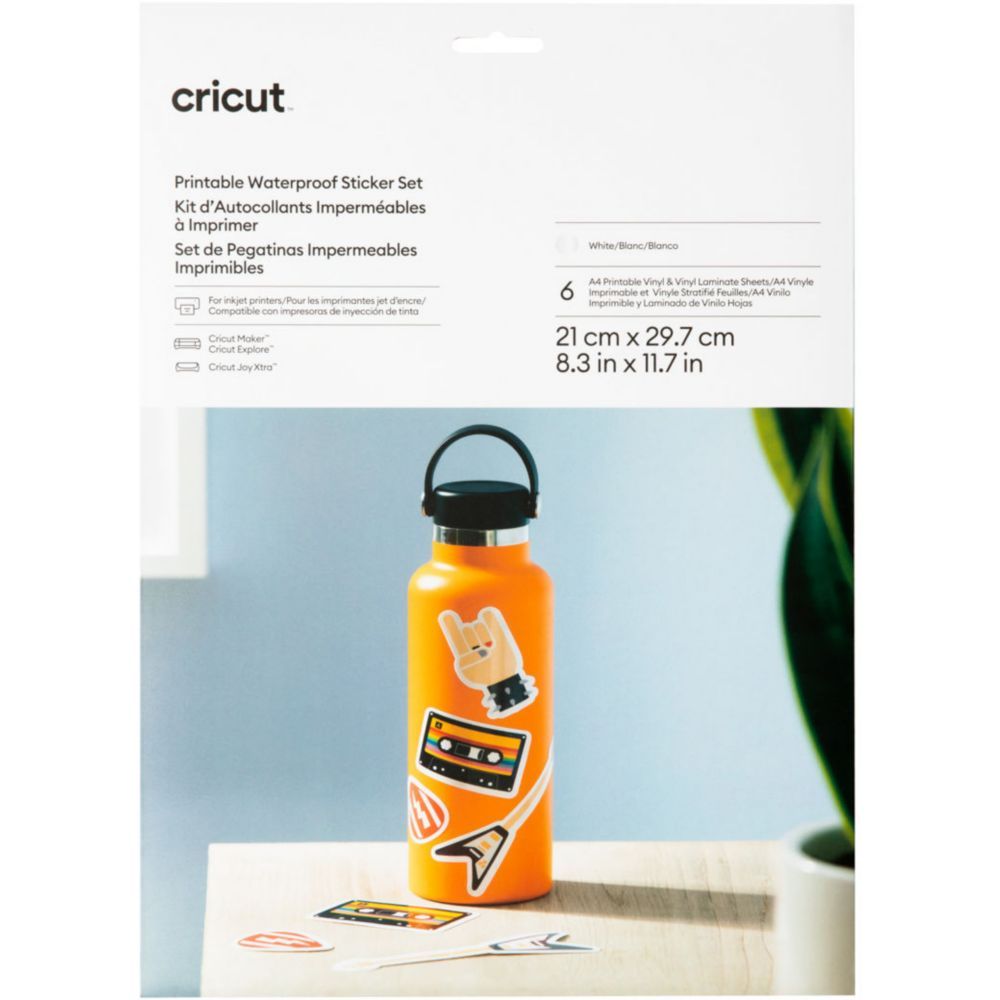 Cricut Vinyl - Self-Adhesive - White - A4 (210 x 297 mm) 6 Sheets Pack - Stickers