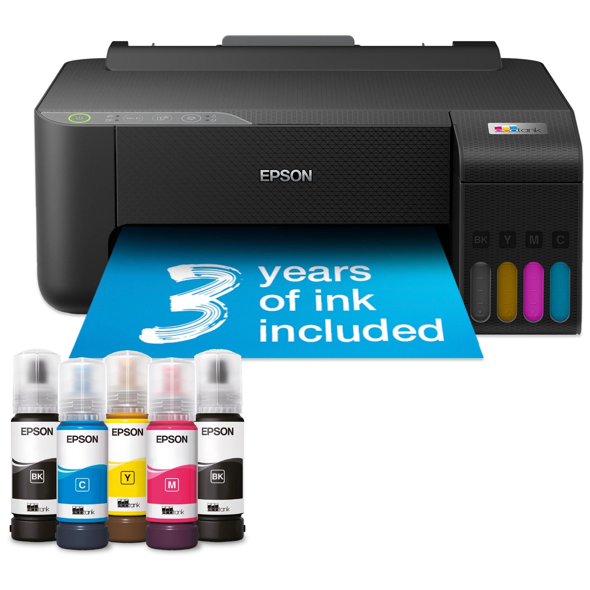 Epson EcoTank L1270 Inkjet Printer - Color, 5760 x 1440 DPI, A4, Wi-Fi