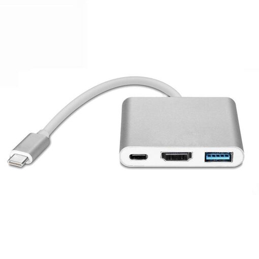 Adaptateur multiport USB-C vers USB 3.0, USB-C (USB PD) et HDMI 4K