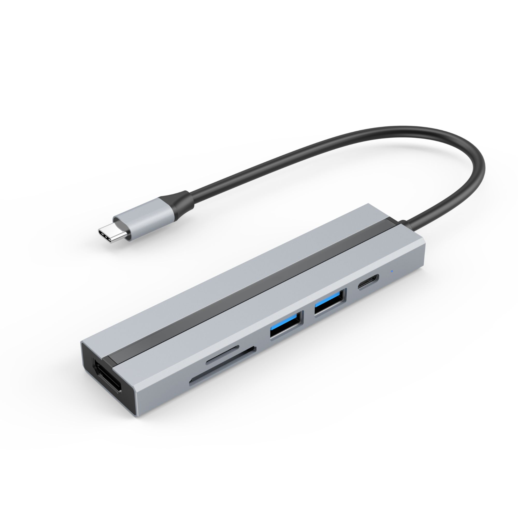 INF USB-C 6-in-1 Hub - HDMI 4K, USB 3.0/2.0 Ports, SD/TF Card Reader