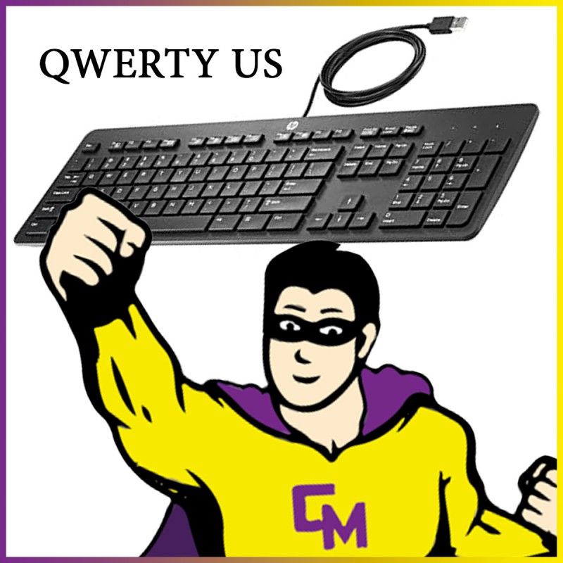 HP KBAR211 US QWERTY Keyboard, 104 Keys, Black