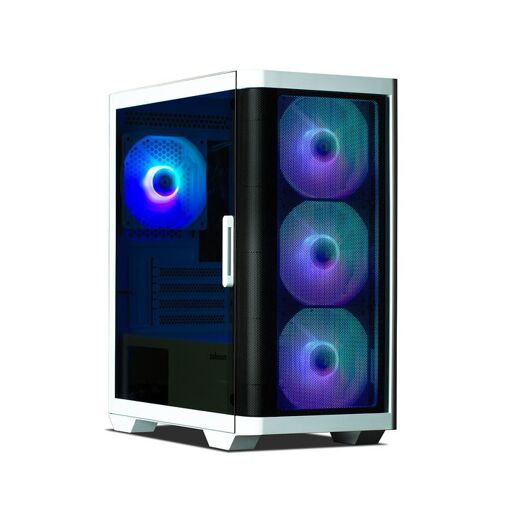 Caja de PC Mini Zalman M4 RGB con panel de vidrio - Blanco