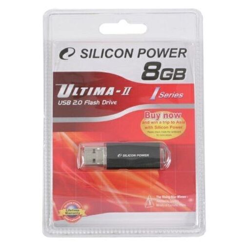 Silicon Power Ultima II I-Series 8GB USB 2.0 Flash Drive - Black