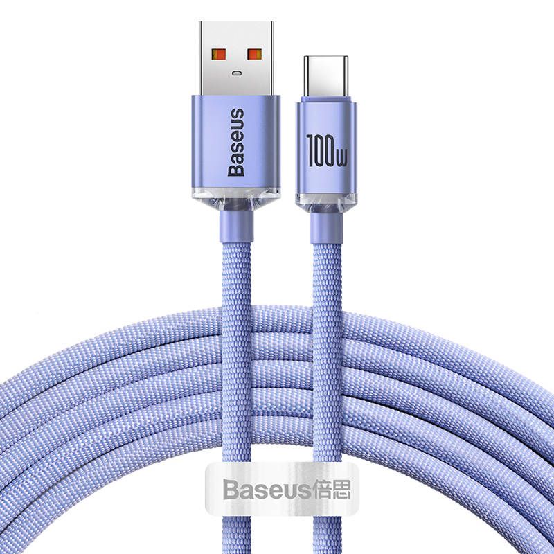 Baseus Crystal Shine USB-C Cable, 5A, 1.2m (Purple)