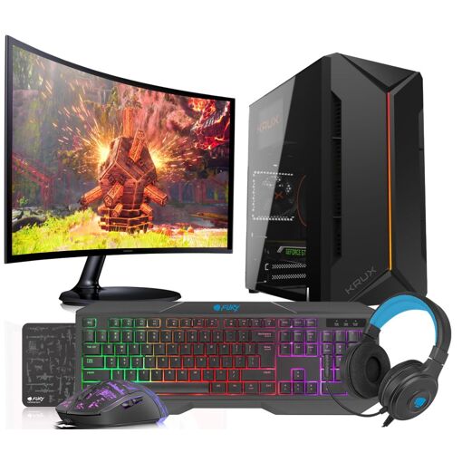 Kit de juego VIST con Ryzen 5 5600G - 32GB de RAM - RX Vega - SSD de 1TB - Pantalla LCD de 24" - Windows 11 Pro