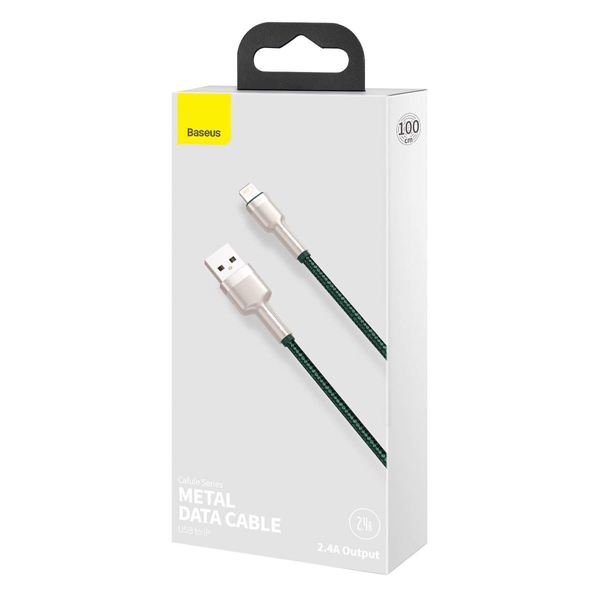 Baseus Lightning Cafule Series Metal Data Cable 2.4A 1m Green