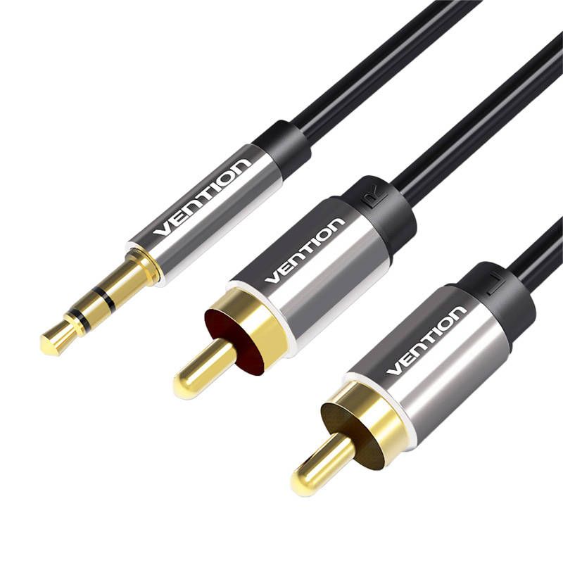 Vention 2x RCA to 3.5mm Audio Cable, 0.5m (Black)