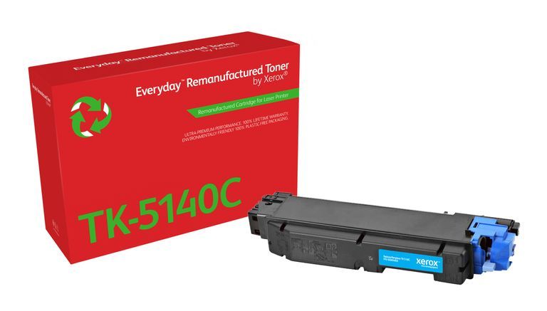 Xerox Cyan Everyday Refilled Toner, Compatible with Kyocera TK-5140C, Standard Capacity