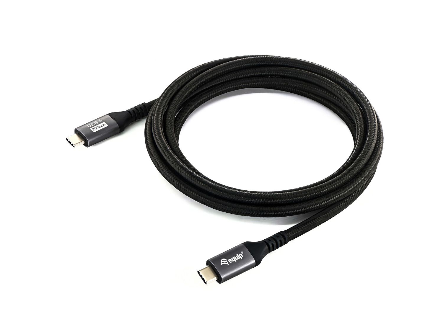 Equip 2x2 USB4 Gen C to C Cable, 2.0m, 100W PD, 4K/60Hz, 20Gbps, Black