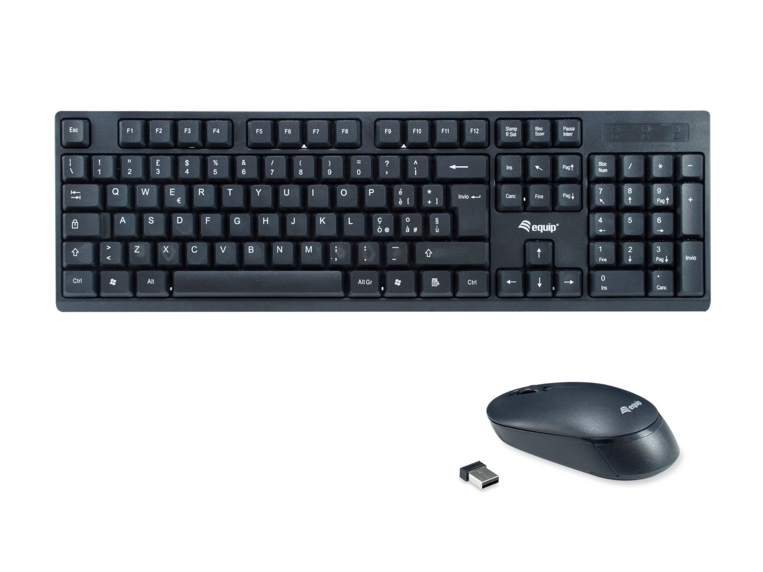 Equip Wireless Keyboard and Mouse Set, QWERTY Layout, Black