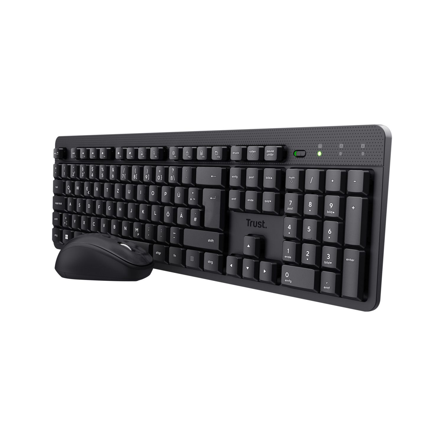 Trust TKM-360 Wireless QWERTY Keyboard with Mouse, Black