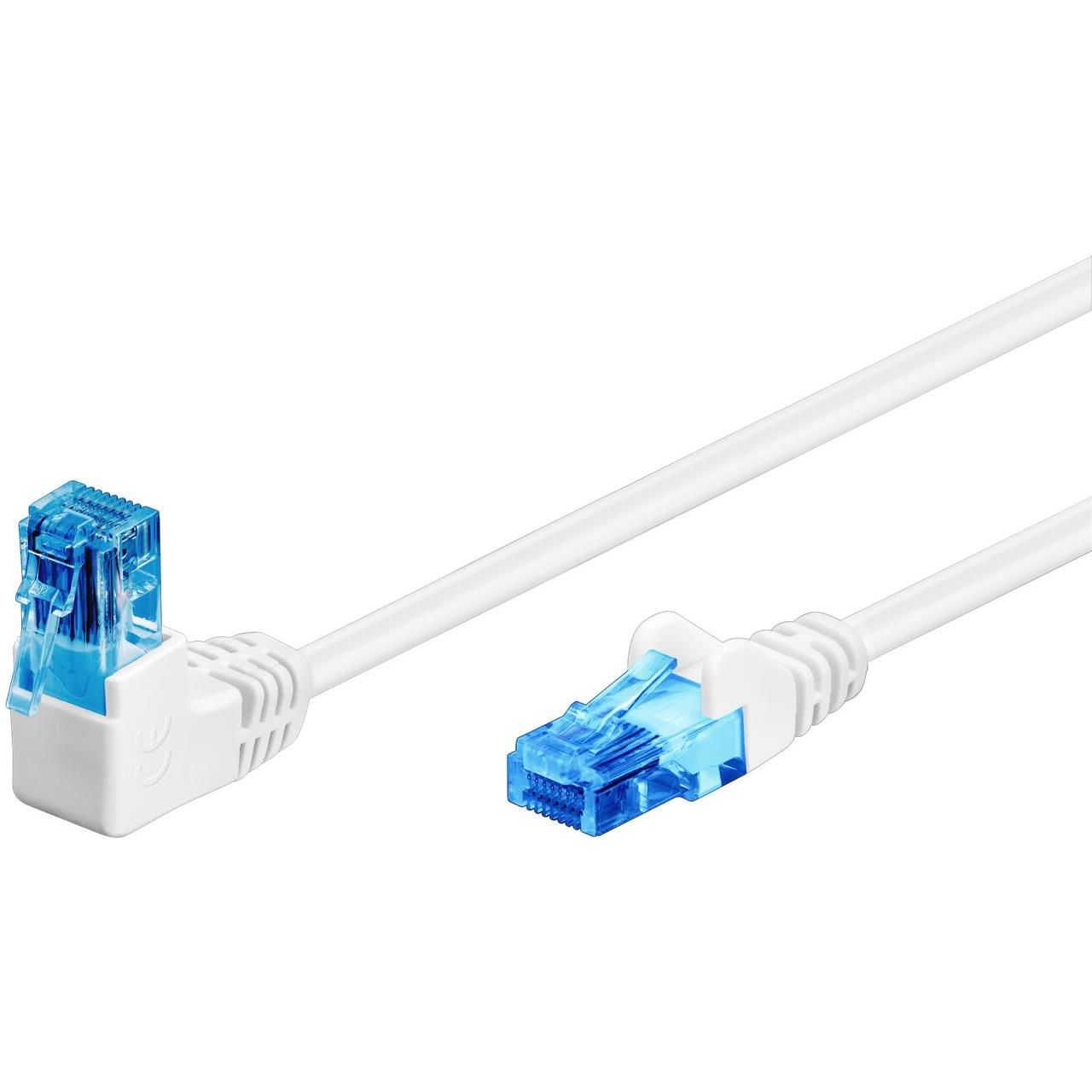 Goobay Cat. 6A Patch Cable, 1x 90° Bent, U/UTP, White