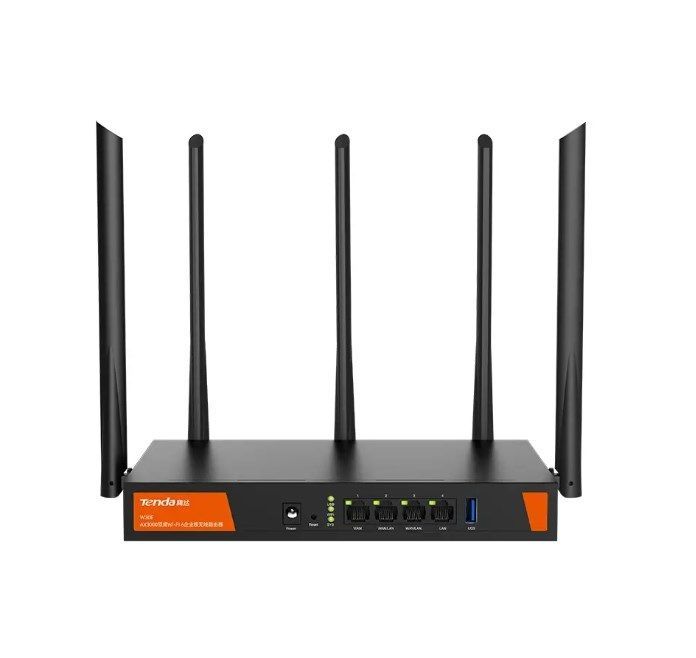 Tenda W30E Dual Band Wi-Fi 6 Router - Metal Chassis - Simultaneous Management for 200 Clients