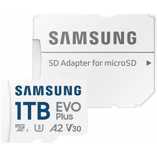 Samsung EVO Plus 1TB MicroSDXC Card (with SD Adapter) - A2 / V30 Video Class / UHS-I U3 / Class 10