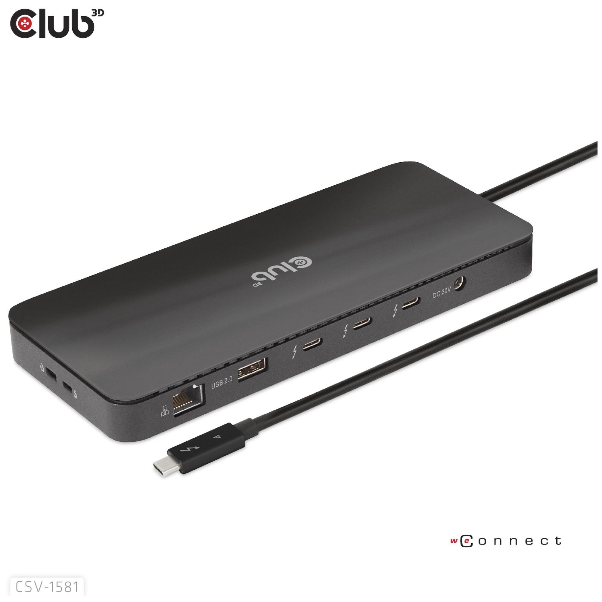 Estación de trabajo Club 3D Thunderbolt 4 Negra