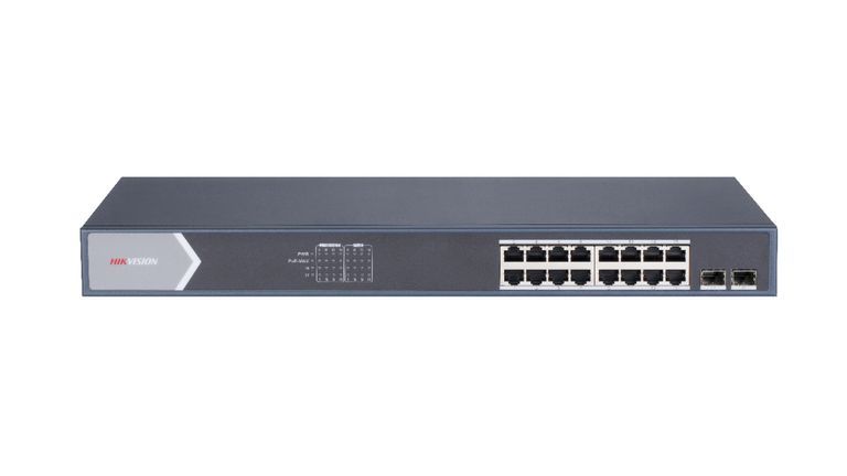 Hikvision Managed Network Switch DS-3E1518P-SI, Gigabit Ethernet (10/100/1000), PoE, 16 Ports, Black