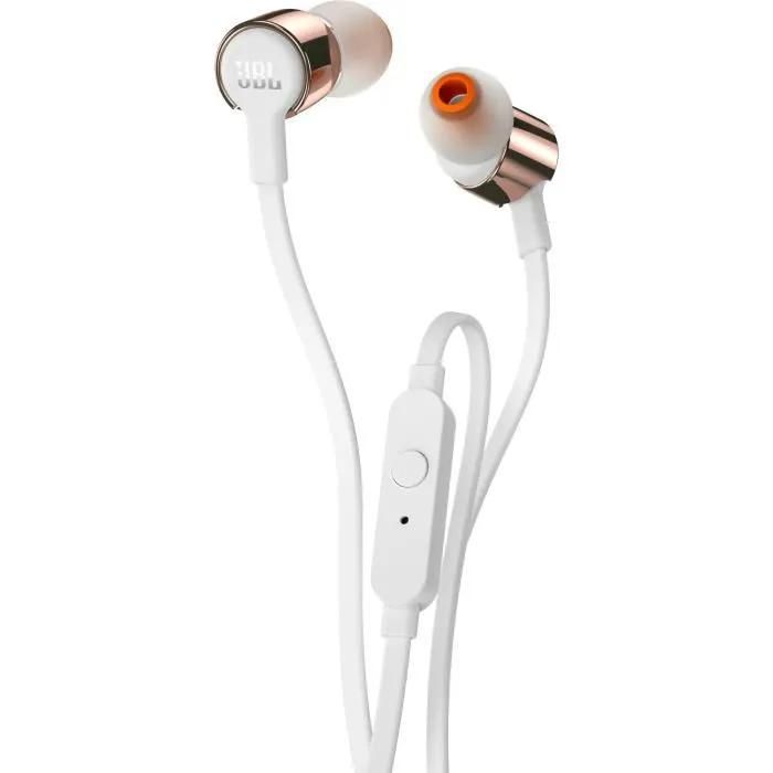 JBL T210 - Wired Earbuds with Microphone - Rose Gold