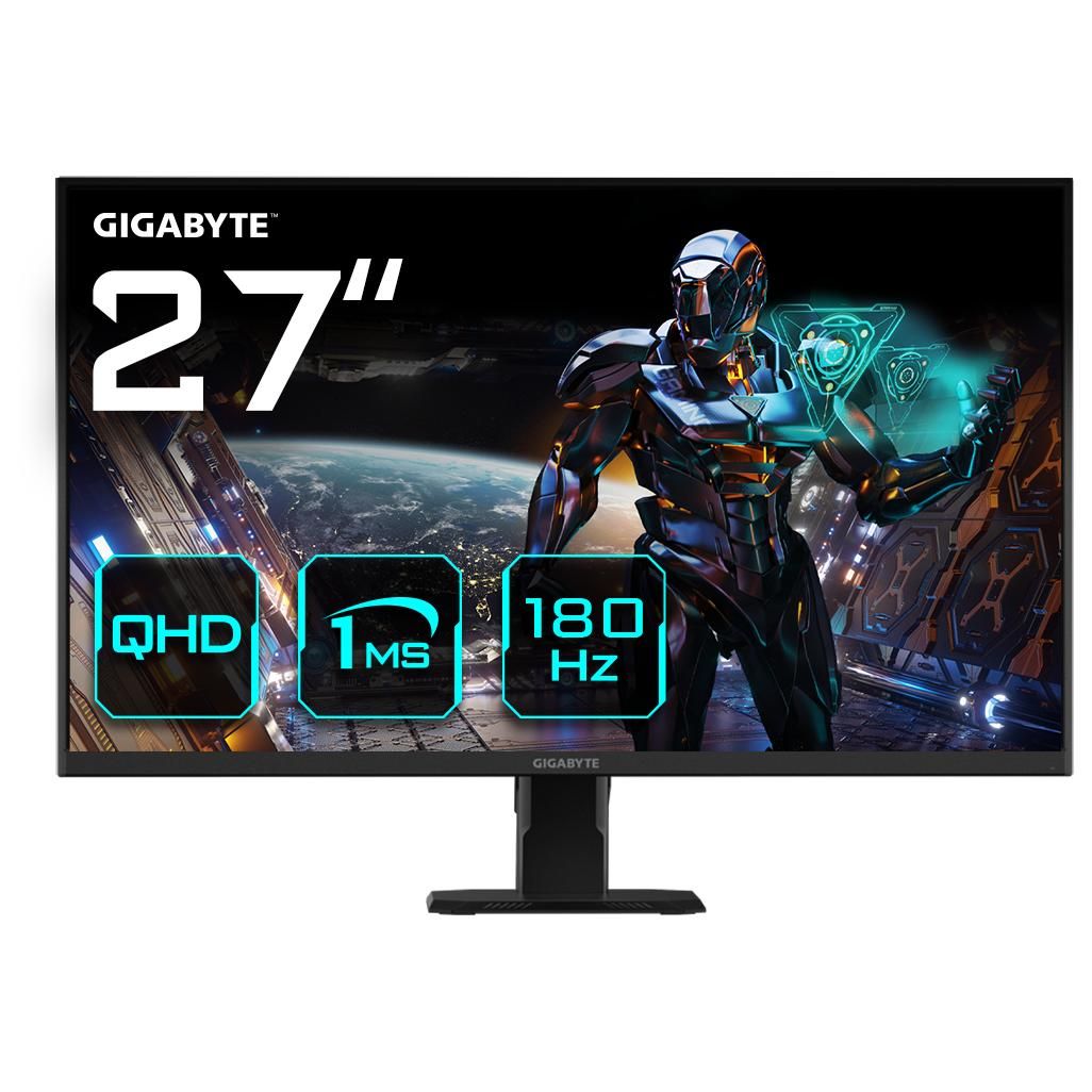 Écran de jeu Gigabyte GS27QA 27 pouces QHD - 2560x1440 (QHD), 180 Hz, 1 ms, 300 cd/m2, FreeSync, HDR prêt, HDMI 2.0, DisplayPort 1.4
