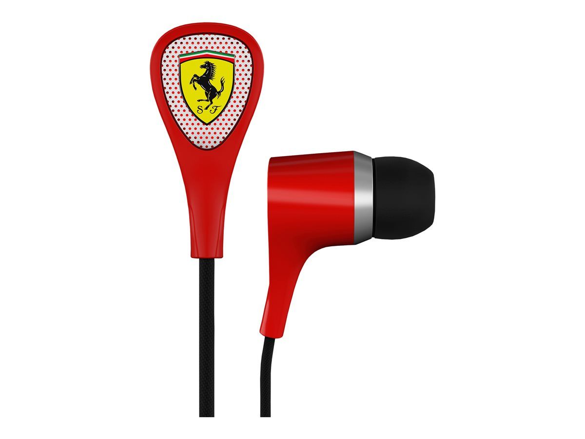 Ferrari Scuderia S100 - Wired Headphones with Microphone - In-Ear - 3.5mm Jack - Red