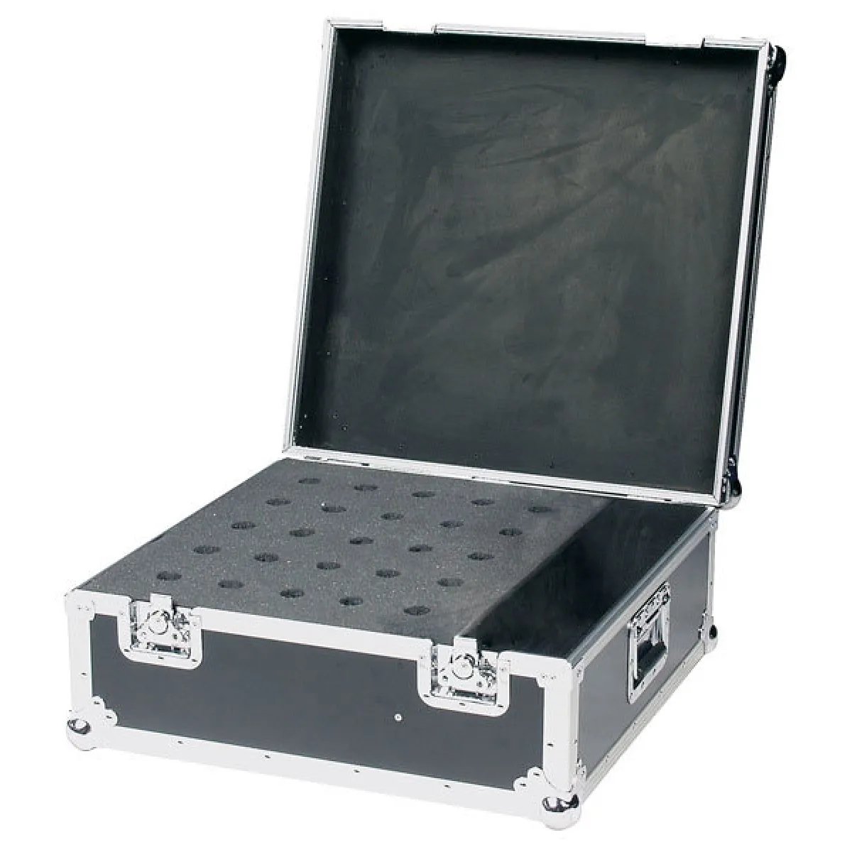 Dap Audio D7358B - Black - Microphone Flight Case with Pre-Cut Foam and Cable Compartment