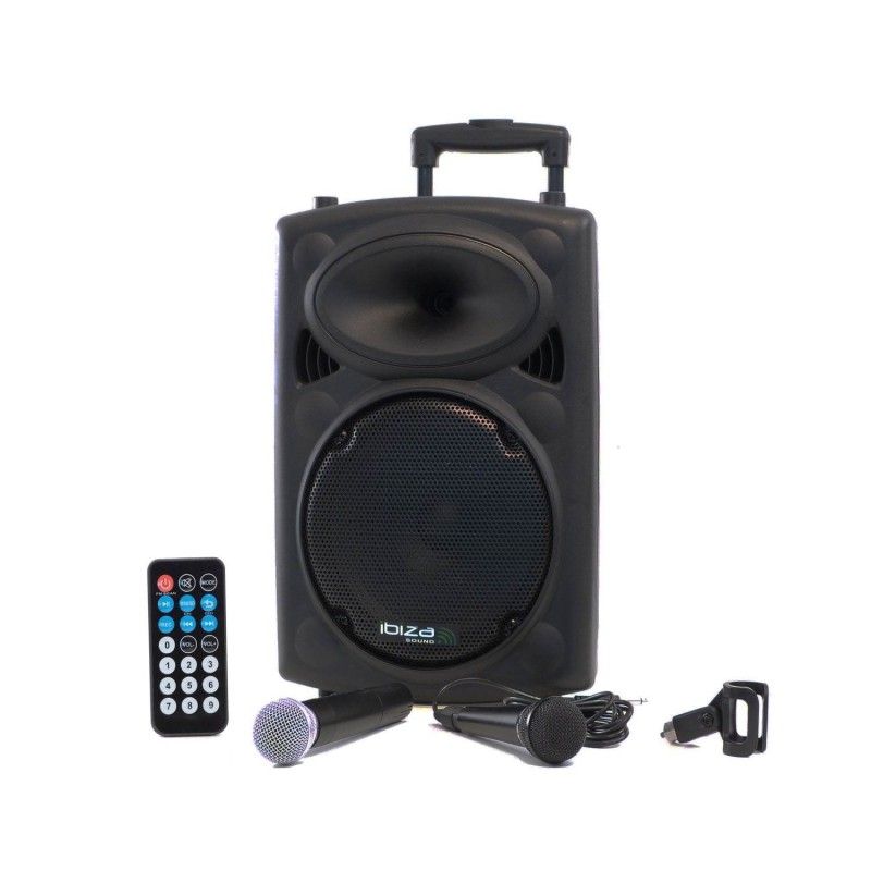 Système audio portable Lotronic Ibiza Sound PORT10VHF-N - Port USB, lecteur MP3/WMA, micro