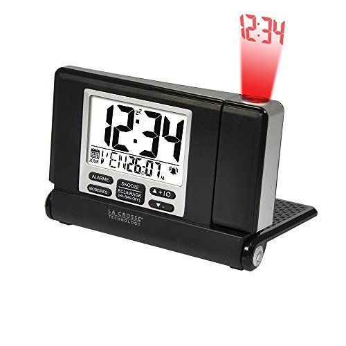 La Crosse Technology Travel Alarm Clock with Projection - Black