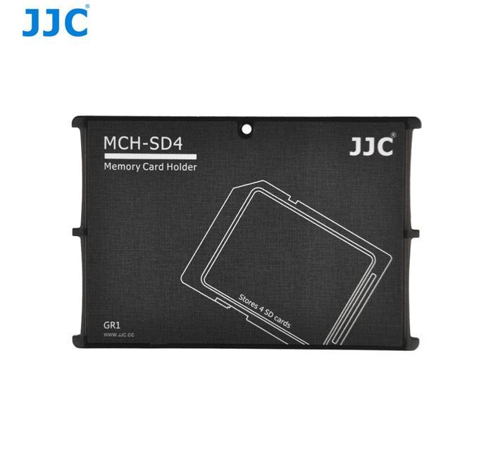 JJC Memory Card Case - Fits 4 x SD, SDHC or SDXC Cards (Black)